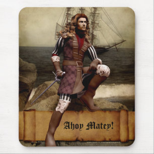 Pirate - Ahoy Matey - Customizable Mousepad