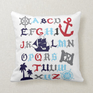 Pirate Alphabet Pillow Boys Room Decor