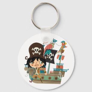 Pirate and Pirate Ship Keychain