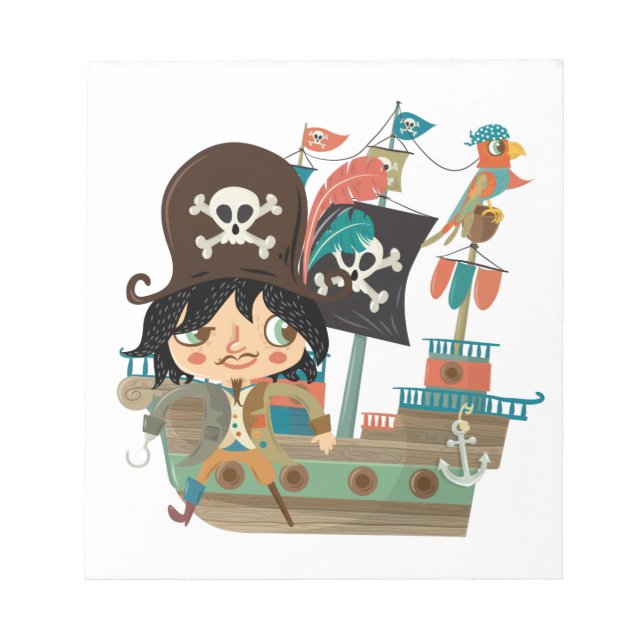 Pirate and Pirate Ship Notepad (Front)