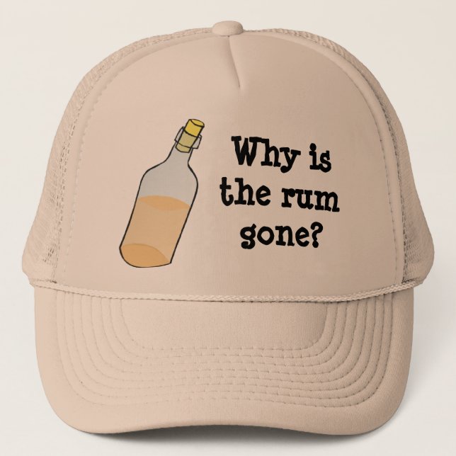 Pirate and Rum Trucker Hat (Front)