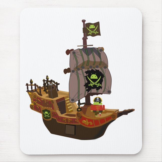 Pirate Andy on a Ship Mouse Pad (Front)