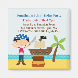 Pirate Anniversaire Fête Aimant