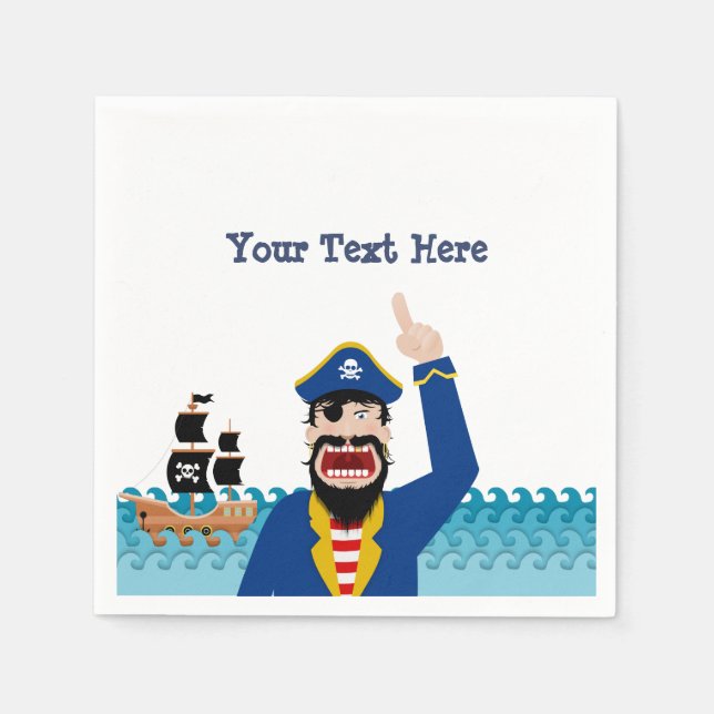 Pirate Announcement Napkin (Front)