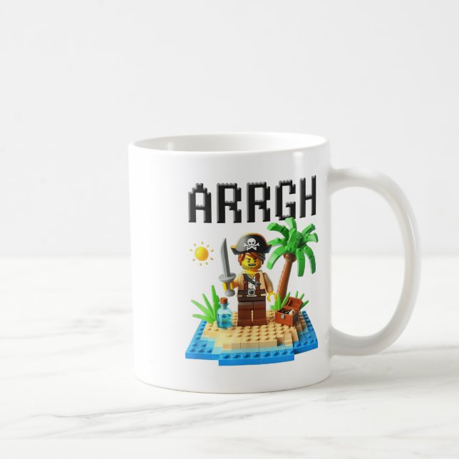 Pirate Argh Building Blocks Bricks Master Builder  Coffee Mug (Right)
