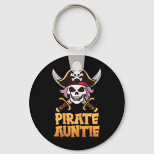Pirate Auntie Funny Captain Matching Halloween Cos Keychain