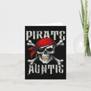 Pirate Auntie Jolly Roger Flag And Skull Crossbone Card