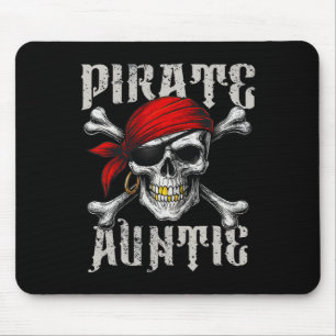 Pirate Auntie Jolly Roger Flag And Skull Crossbone Mouse Pad