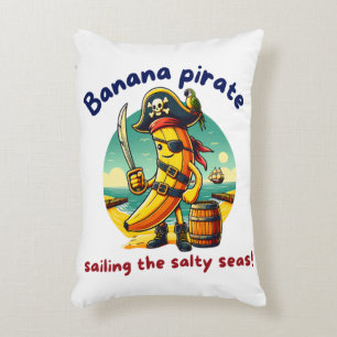 Pirate Banana Adventure by the Sea Accent Pillow