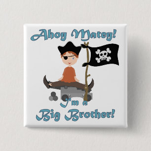 Pirate Big Brother 2 Inch Square Button
