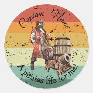 Pirate Birthday Adventure Classic Round Sticker
