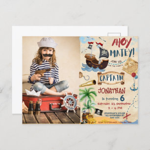 Pirate Birthday Ahoy Pirate Boy Party Postcard