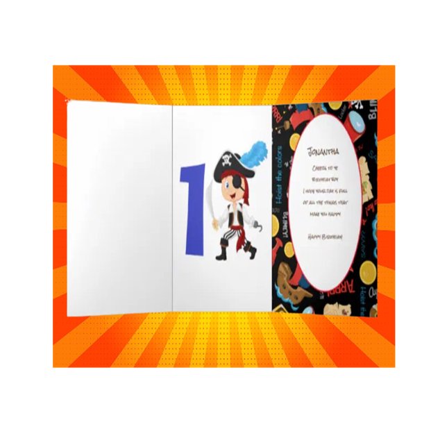 Pirate Birthday Boy Adventure Tri-Fold Card (Ahoy! Your Invitation to a Pirate Birthday Adventure!)