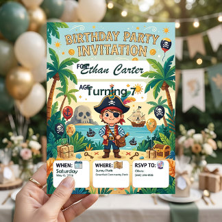 Pirate Birthday Celebration Invitation Template
