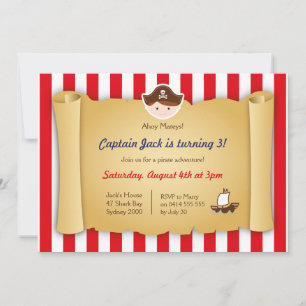 Pirate Birthday Invitation - Horizontal