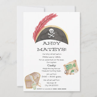 Pirate Birthday Invitation (Watercolor)