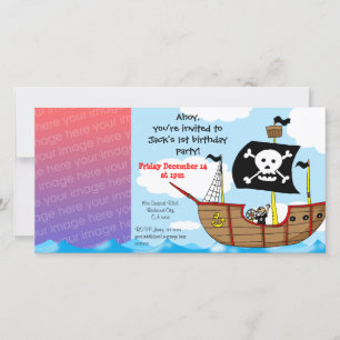 Pirate Birthday Invite – Ship & Photo Template