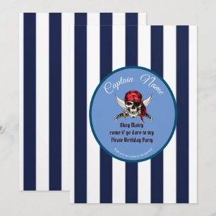 pirate birthday party boy invitation