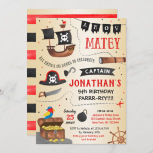  Pirate birthday party invitation