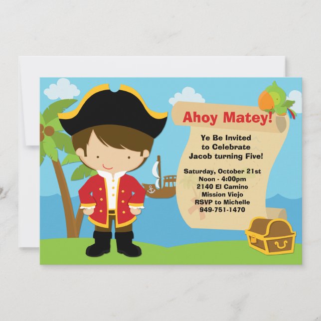 Pirate Birthday Party Invitation (Front)