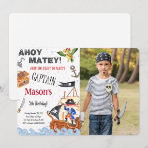 Pirate Birthday Party Photo Invitation