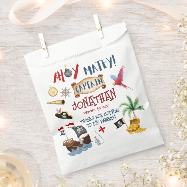 Pirate Birthday party thank you  Favour Bag (Clipped)