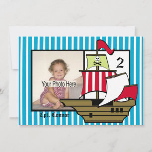 Pirate Birthday Ship Photo Invitation