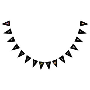 Pirate birthday themed party treasure parrot bunting flags