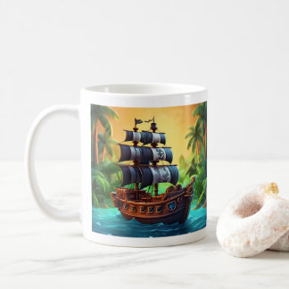Pirate boat coffee mug
