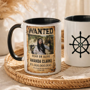 Pirate Bounty Wanted Poster – Custom Photo Mug