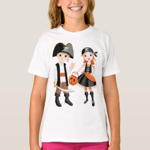 Pirate Boy And Girl Girls T-Shirt
