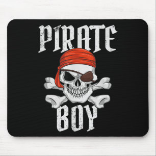 Pirate Boy Halloween Skull &amp; Crossbones Pirate Mouse Pad