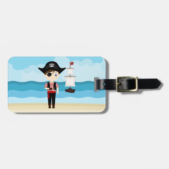 Pirate Boy Luggage Tag (Front Horizontal)