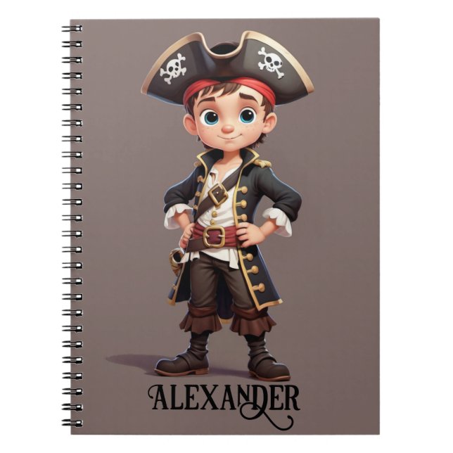 Pirate Boy Personalize Notebook (Front)