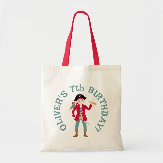 Pirate Boy Treasure Map Fun Birthday Party Tote Bag (Front)
