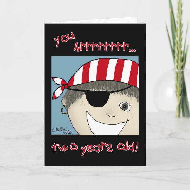 Pirate Boy two years old Card (Front)