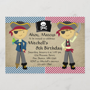 Pirate Boys Invitations d'anniversaire