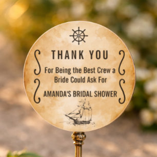 Pirate Bridal Shower & Bachelorette Party Favor Classic Round Sticker
