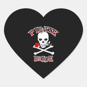 Pirate Bride Heart Sticker