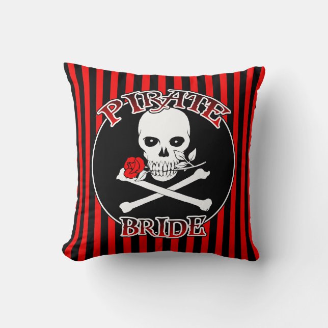 Pirate Bride Throw Pillow (Front)