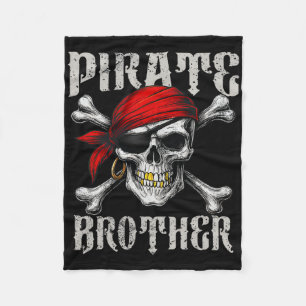 Pirate Brother Jolly Roger Flag And Skull Crossbon Fleece Blanket