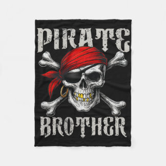 Pirate Brother Jolly Roger Flag And Skull Crossbon Fleece Blanket