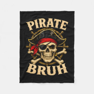 Pirate bruh skull halloween costume performance fleece blanket