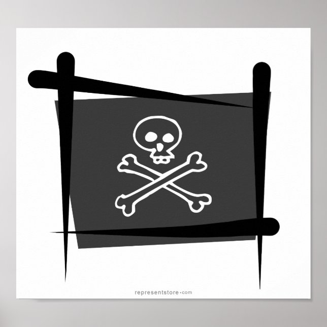 Pirate Brush Flag Poster (Front)