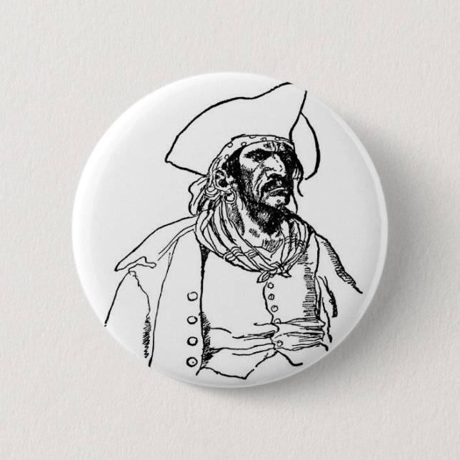 Pirate Captain 2 Inch Round Button (Front)