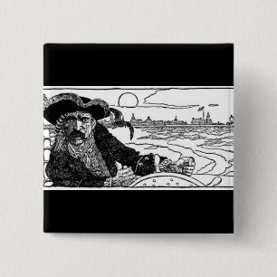 Pirate Captain 2 Inch Square Button