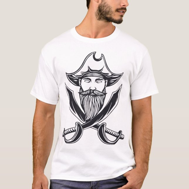 “Pirate Captain: Bold and Bearded T-Shirt (Front)