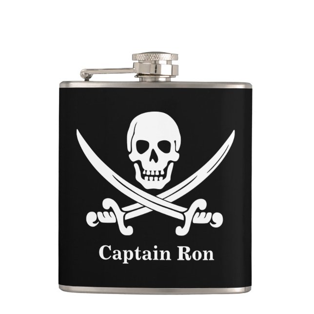 Pirate Captain Custom Liquor Flask (Front)
