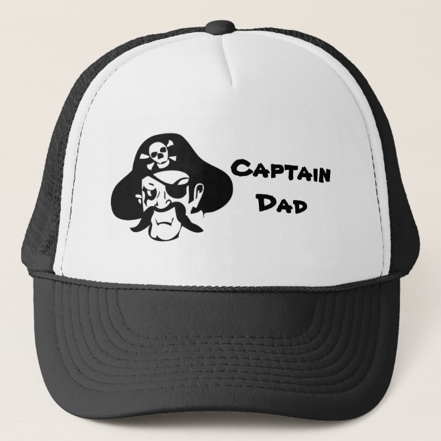 Pirate Captain Dad Trucker Hat (Front)