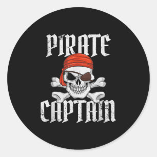 Pirate Captain Halloween Skull & Crossbones Pi Classic Round Sticker